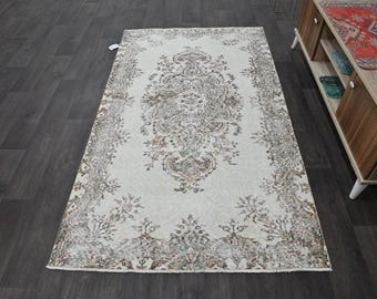 ラグ ヴィンテージラグ トルコラグ 4x7 トルコラグ、ヴィンテージラグ、ウシャックラグ 4x7、ハンドメイド