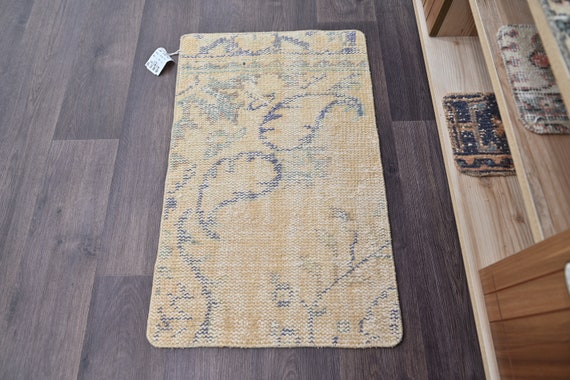 2x3 Vintage Carpet Rug,2x3 Rug,2x3,Oushak Rug,Turkish Rug,Turkey Rug,Orange Rug,Small Rug,Baghroom Rug,Door Mat,Carpet Rug,Bohemian Rug,6389