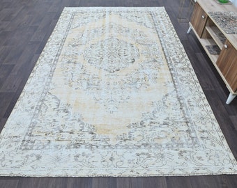 Vintage Rug, Turkish Rug, Oversize Rug, Antique Rug, 74x125 Inches