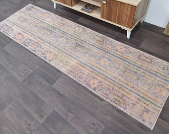 2x8 TURKSE VINTAGE RUNNER, Oushak handgemaakte wollen tapijt, 2x8 Runner tapijt, uniek tapijt, wollen vloerkleed, boho runner, vintage tapijt, 6640
