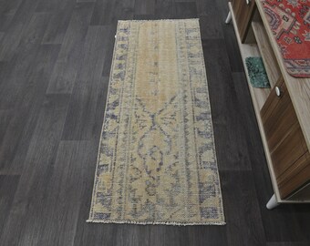 Runner rug, Oushak rug, Vintage rug, Hallway rug, Turkish rug, Bohemian rug, Organic wool rug, Handmade rug, Oriental rug, 2.0x4.7 ft