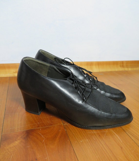 black leather shoes with laces