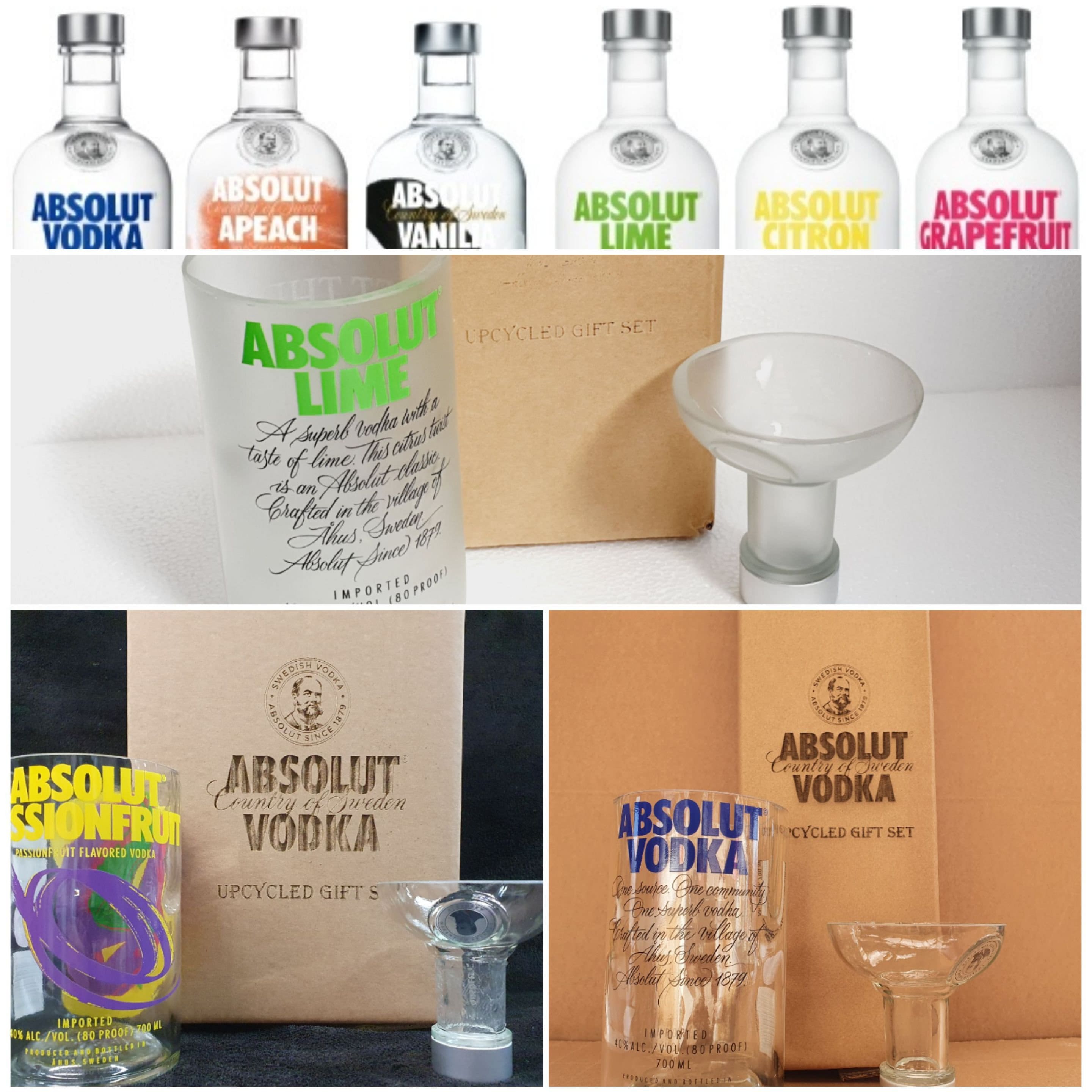 Absolut Vodka Glasses all flavours Bottle Gift Box Set Etsy