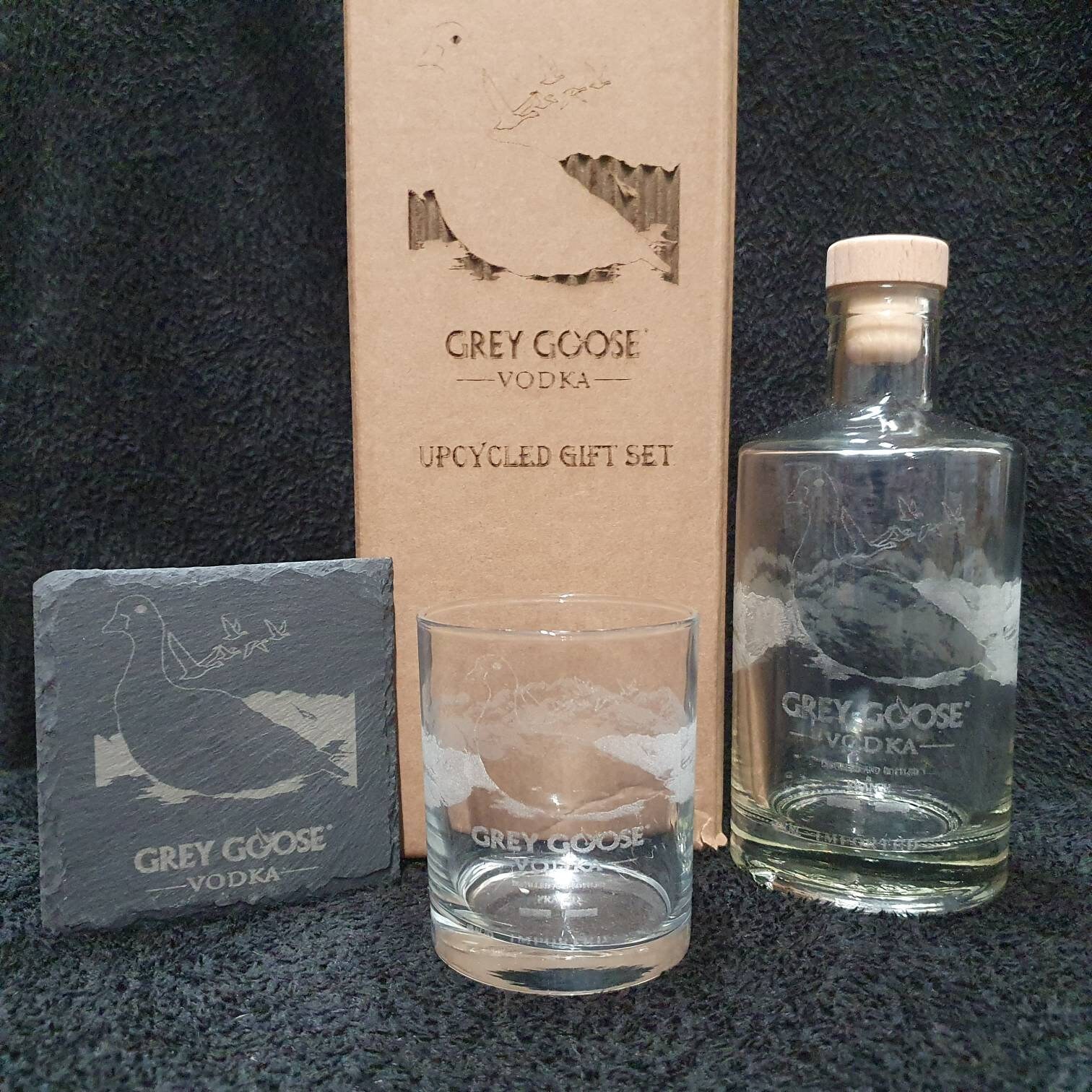 Grey Goose decanter gift box set can be personalised present Etsy