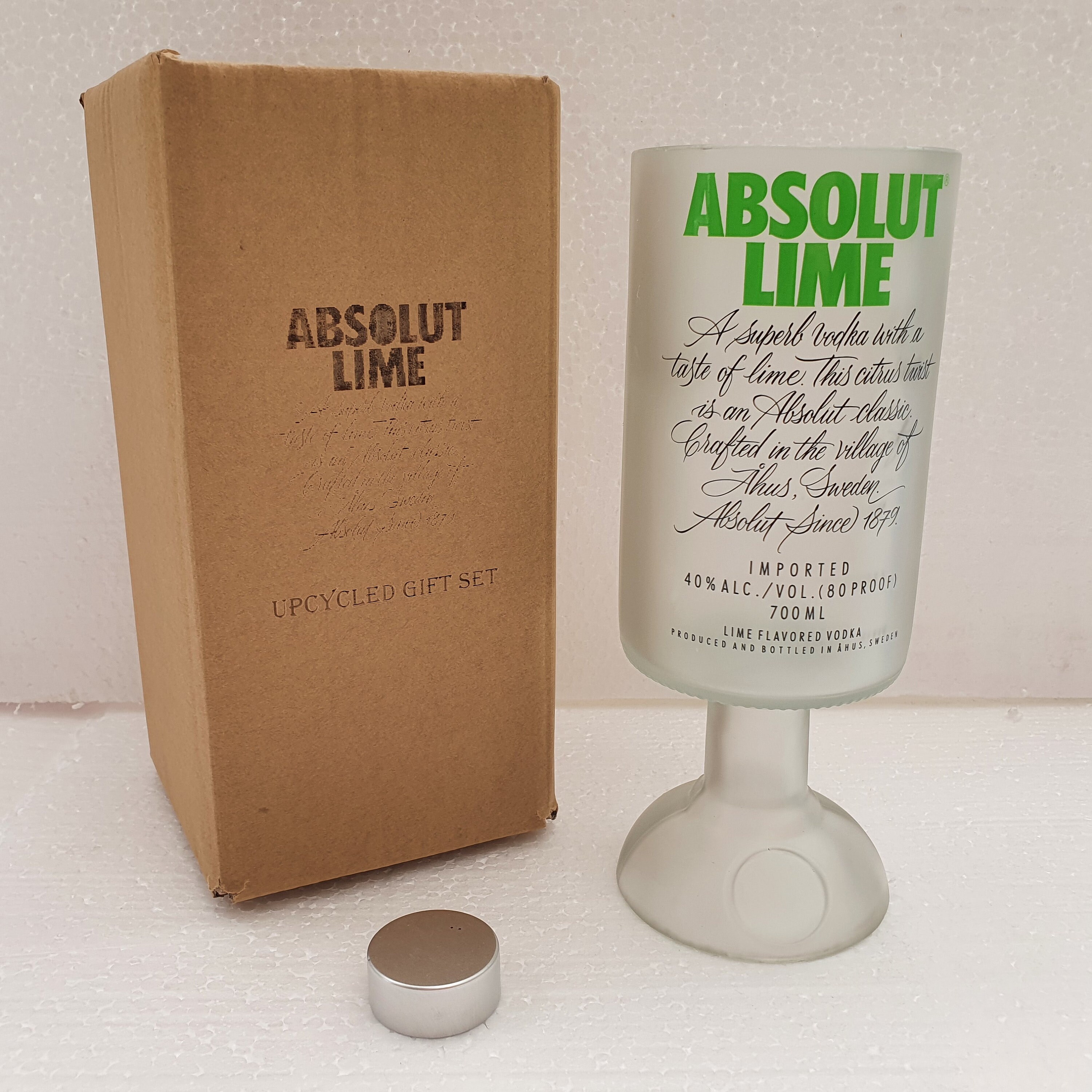 Absolut Vodka Bottle Gift Box Set Upcycled Glass handmade can Etsy