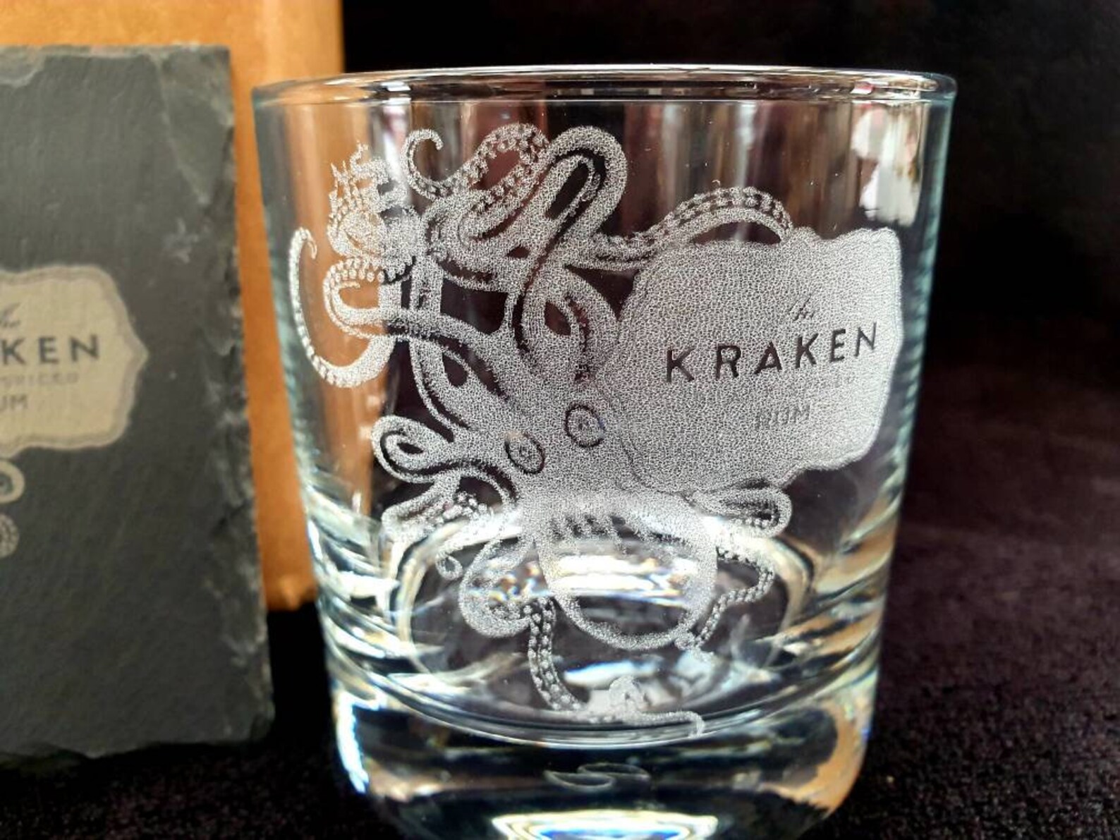 Kraken decanter gift box set can be personalised present gift Etsy