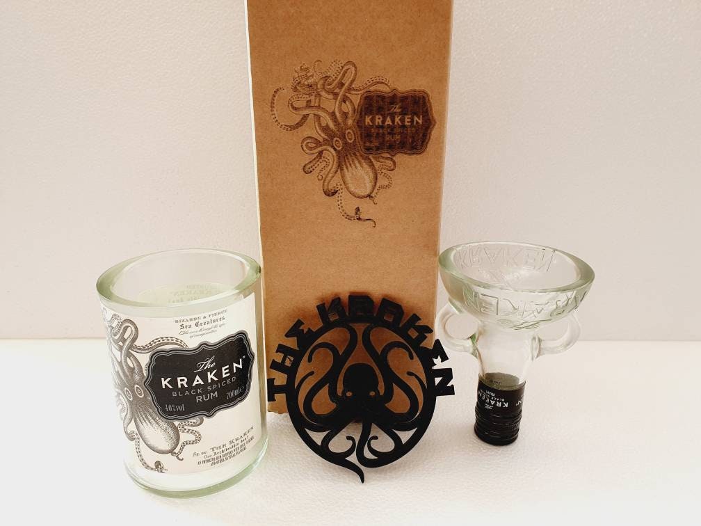 Kraken Glass gift box set can be personalised with message . Etsy