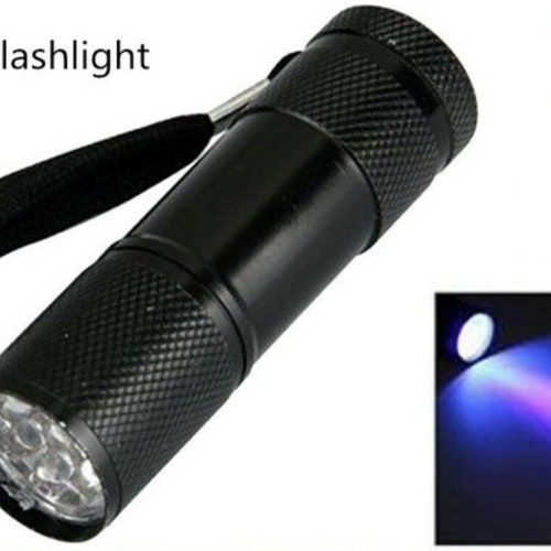 UV Ultra Violet 9 LED Black Torch Flashlight Rambling Small Torch 