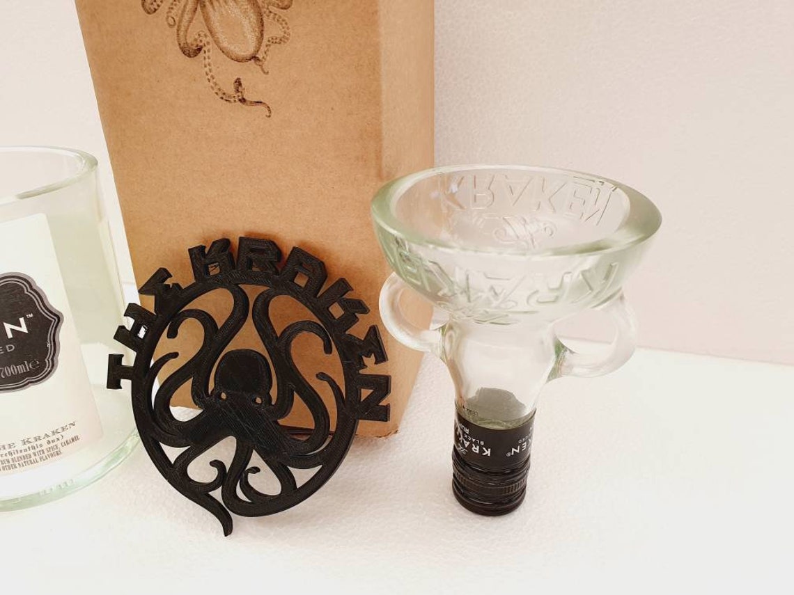 Kraken Glass gift box set can be personalised with message . Etsy