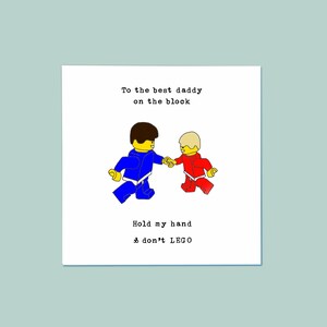 PERSONALISED Best Daddy & Boy LEGO Holding Hands Father's Day Card • Little Boy • Dad • LEGO Card • Minifigures • Son • Choose Colours