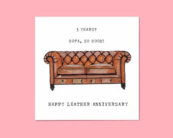 Rude and Funny Greetings Card For 3rd Three Year Leather Wedding Anniversary