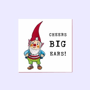 Cheers Big Ears Card • Thank You Card • Noddy • Big Ears • Enid Blyton • Gnome • Thanks • Toy • Toyland • Toytown