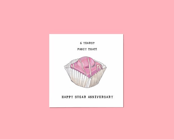 Sixth Wedding Anniversary Fondant Fancy Card Funny 6th - Etsy Sixth Wedding Anniversary Fondant Fancy Card Funny 6th - Etsy