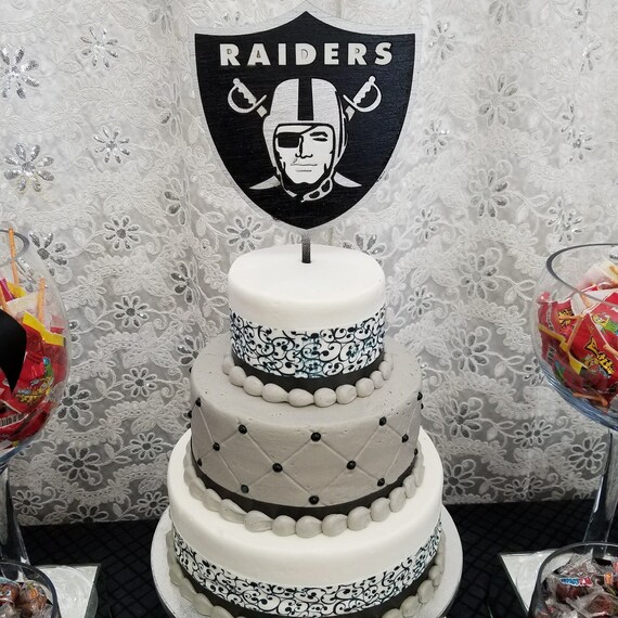 Raiders Themed Cake Topper Etsy