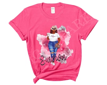 Pink Survivor Breast Cancer Fashion Woman- T-shirt