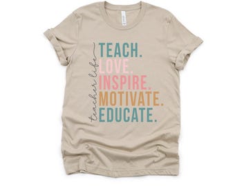 Teach Love Inspire| Teacher Life Educator Unisex Crewneck T-shirt