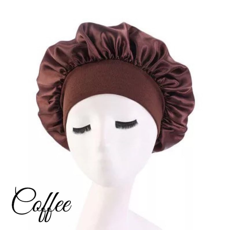 Blank Wide Band Single Layer Satin Hair Bedtime Cap Etsy
