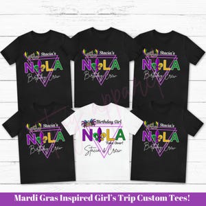 Nola Crew Take over Birthday Squad Custom T-shirts | Mardi Gras Inspired birthday shirts