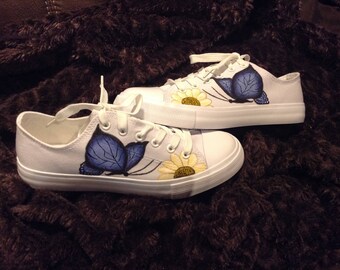 Handpainted shoes (butterfly and flower)