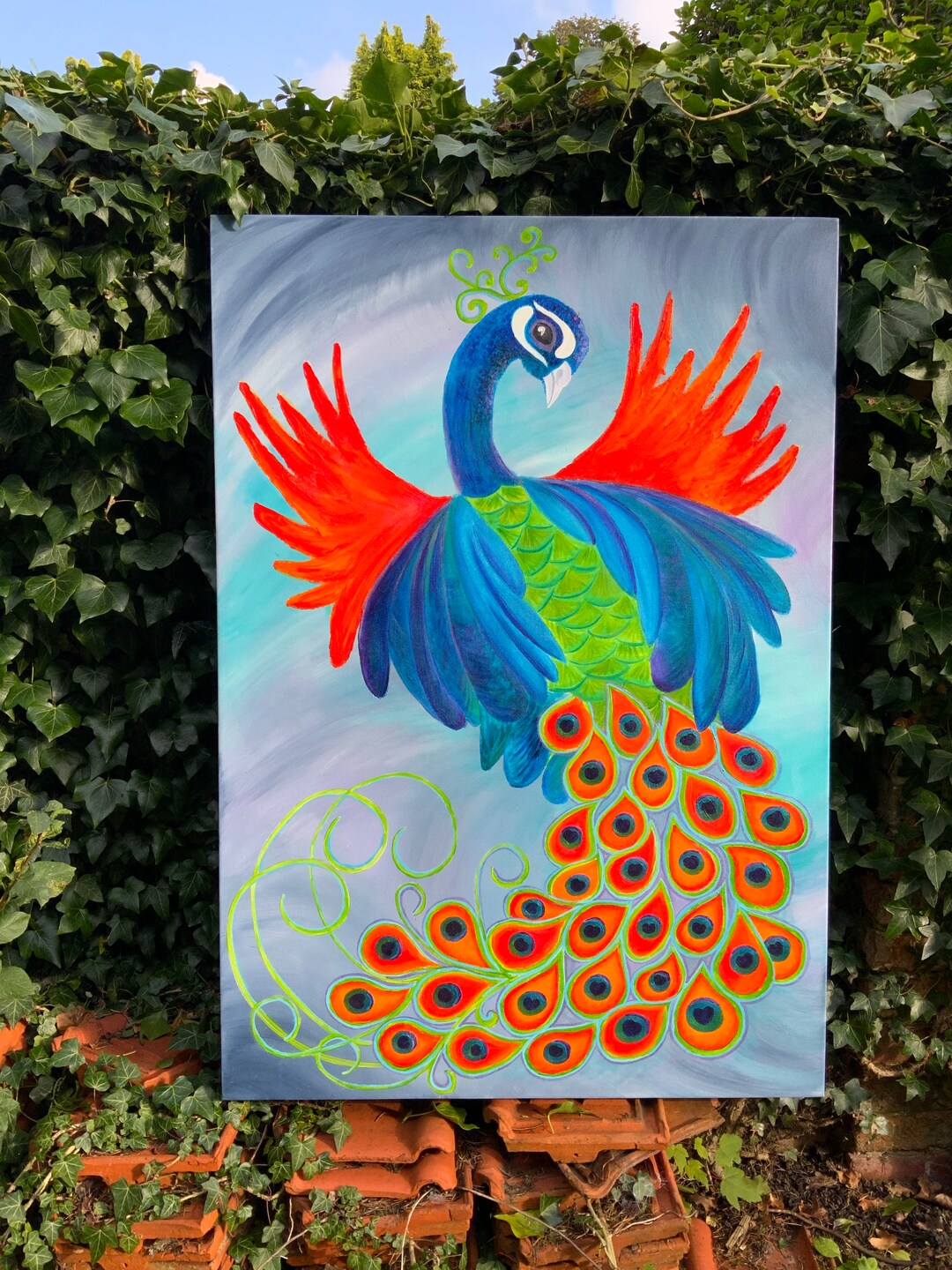Limited Edition Hand Painted Canvas Print peacock Etsy