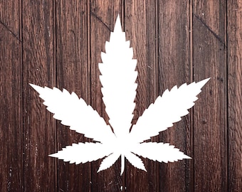 1003 Holographic Marijuana Pot Leaf  Decal  Vinyl Car Window Decal Sticker 4.25" 