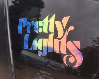 PL Pretty Lights 3.6"H x 6.1"W Opal Hyacinth Blue Holographic Car Decal Vinyl EDM Laptop Mac Phone iPhone Bumper Sticker Window