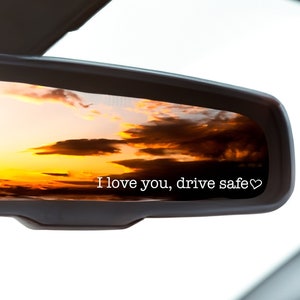 Lot De 8 Autocollants "I Love You Drive Safe" En Forme De Cœur - Pour Rétroviseur Et Vitres De Voiture