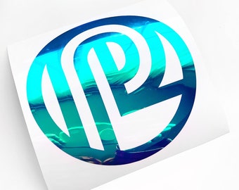 PL プリティ ライツ サークル ロゴ - ホログラフィック スターライト カー デカール ビニール EDM ラップトップ Mac 電話 iPhone バンパー ステッカー ウィンドウ
