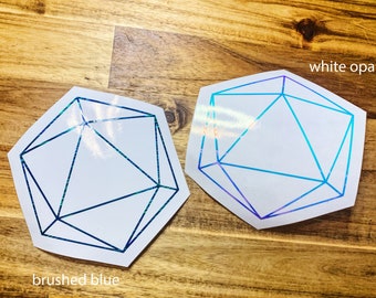 Icosahedron 20 Sided Dice Holographic Car Decal Vinyl EDM Laptop Mac Phone iPhone Bumper Sticker Window