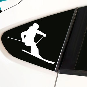 Skier Silhouette - Car Decal, laptop decal, window decal