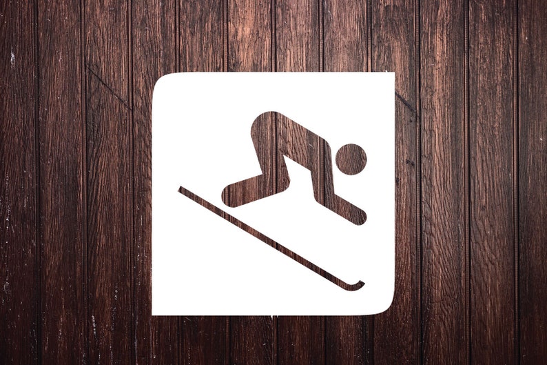 Snow Skiing Symbol Decal Car Decal Laptop Decal Window Etsy