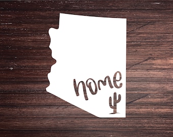 Sticker État de l'Arizona Accueil | Sticker État de résidence | autocollant d'État indigène | État du Grand Canyon | Sticker vinyle pour voiture, téléphone portable, iPhone
