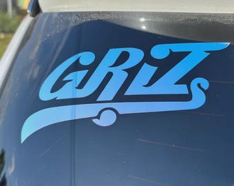GRiZ - Sticker holographique pour voiture, vinyle EDM, ordinateur portable, Mac Phone, iPhone, autocollant pour voiture, claquer la fenêtre