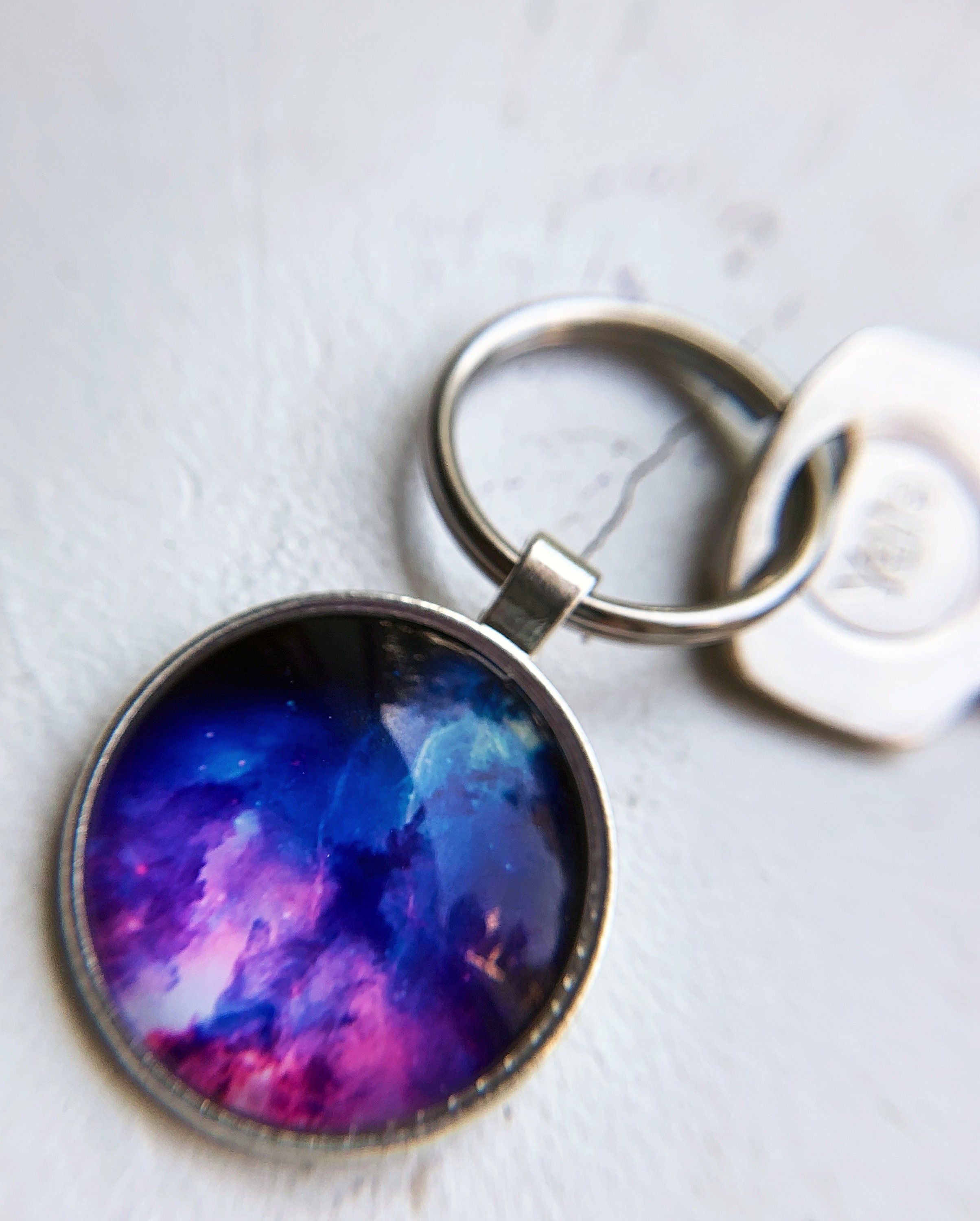 Galaxy keychain / metal keychain / gift for men / gift for Etsy