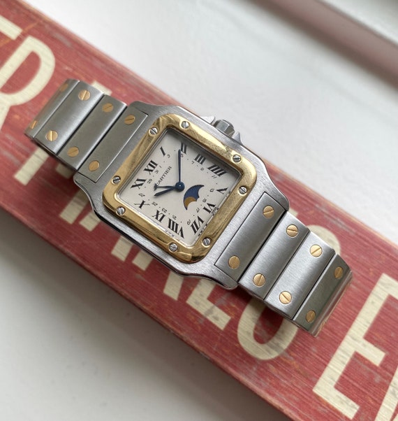 Cartier Santos Galbee 80s Two Tone Quartz Crème Roman Numeral | Etsy Canada