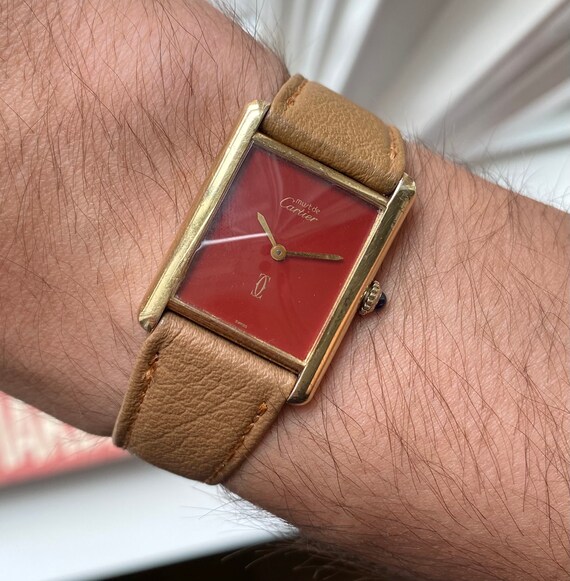 Vintage Cartier Tank Manual Wind Red 
