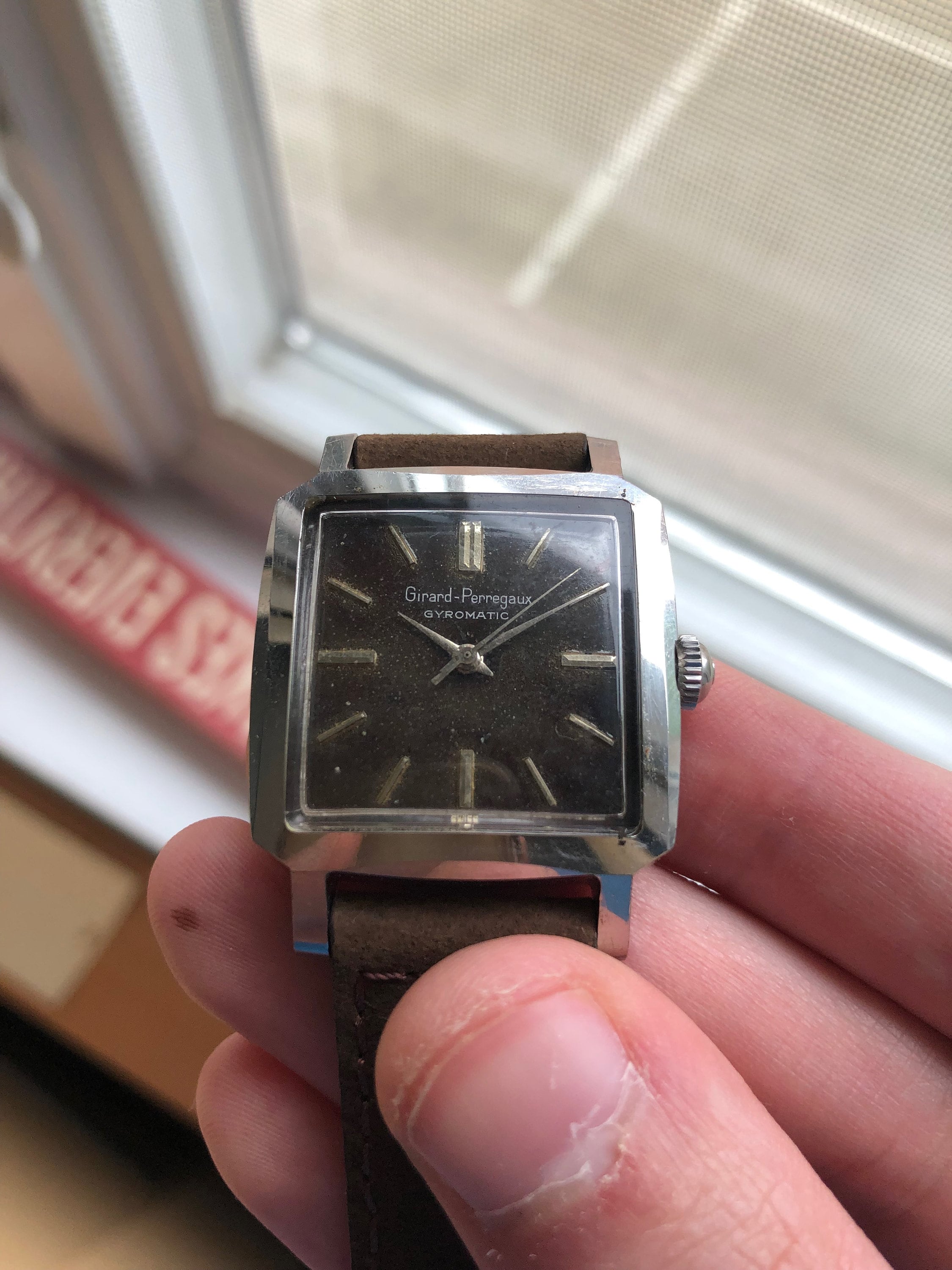 Vintage Girard Perregaux Gyromatic Automatic Steel Square Etsy