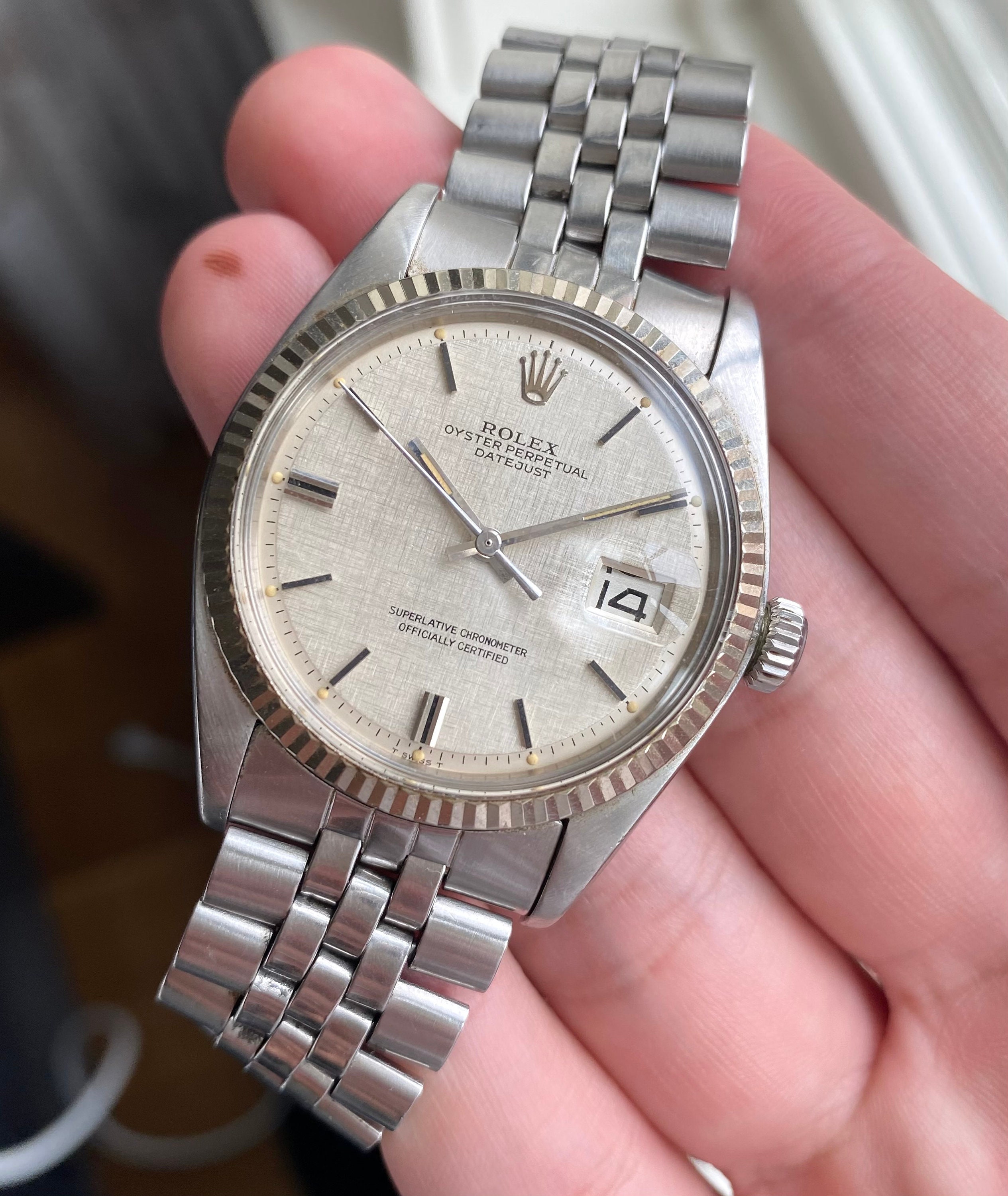 Vintage Rolex Datejust 1601 70s Automatic Silver Linen Dial | Etsy Ireland