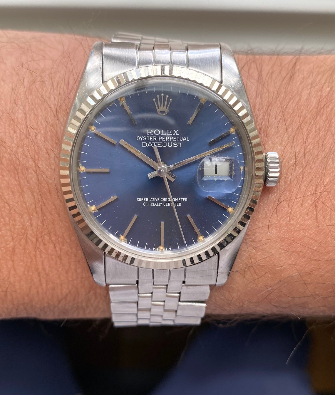 rolex datejust 16014 blue dial