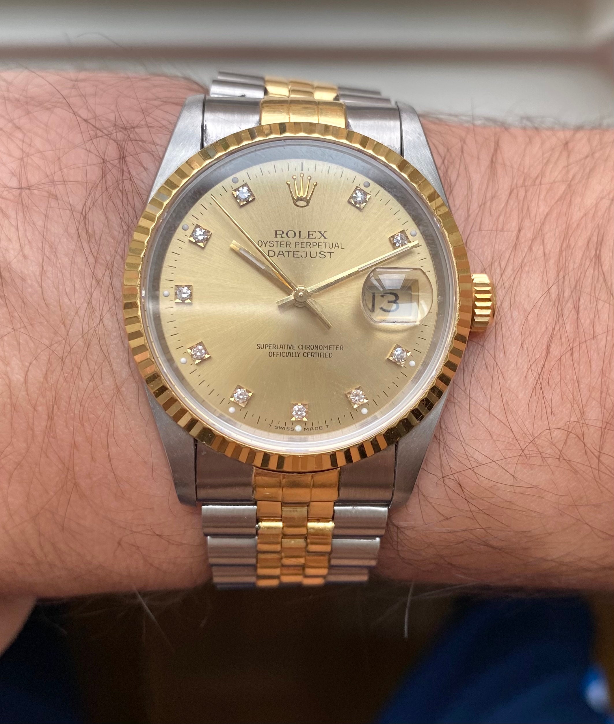 Rolex Datejust Ref 16233 Champagne 