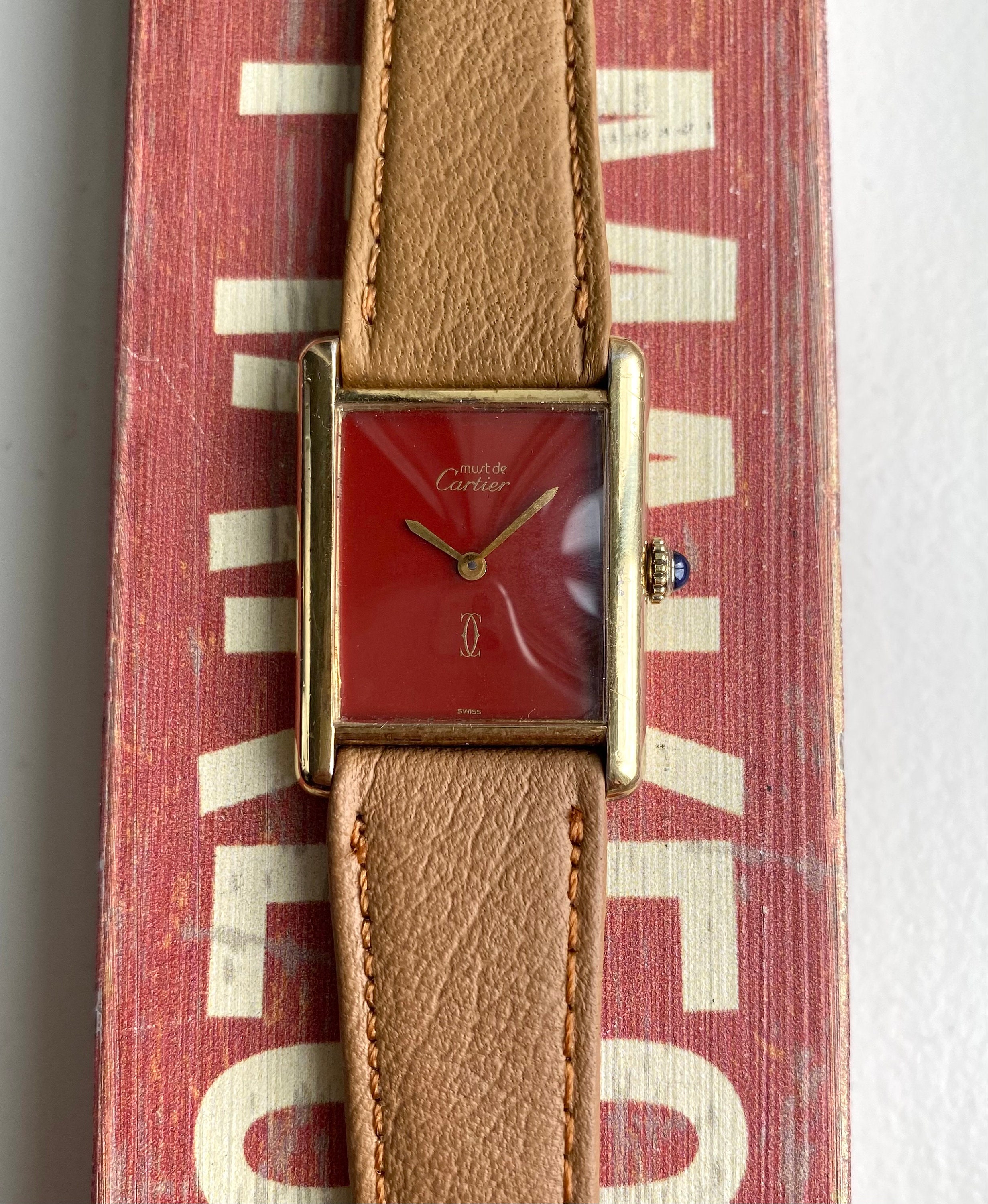 Vintage Cartier Tank Manual Wind Red 