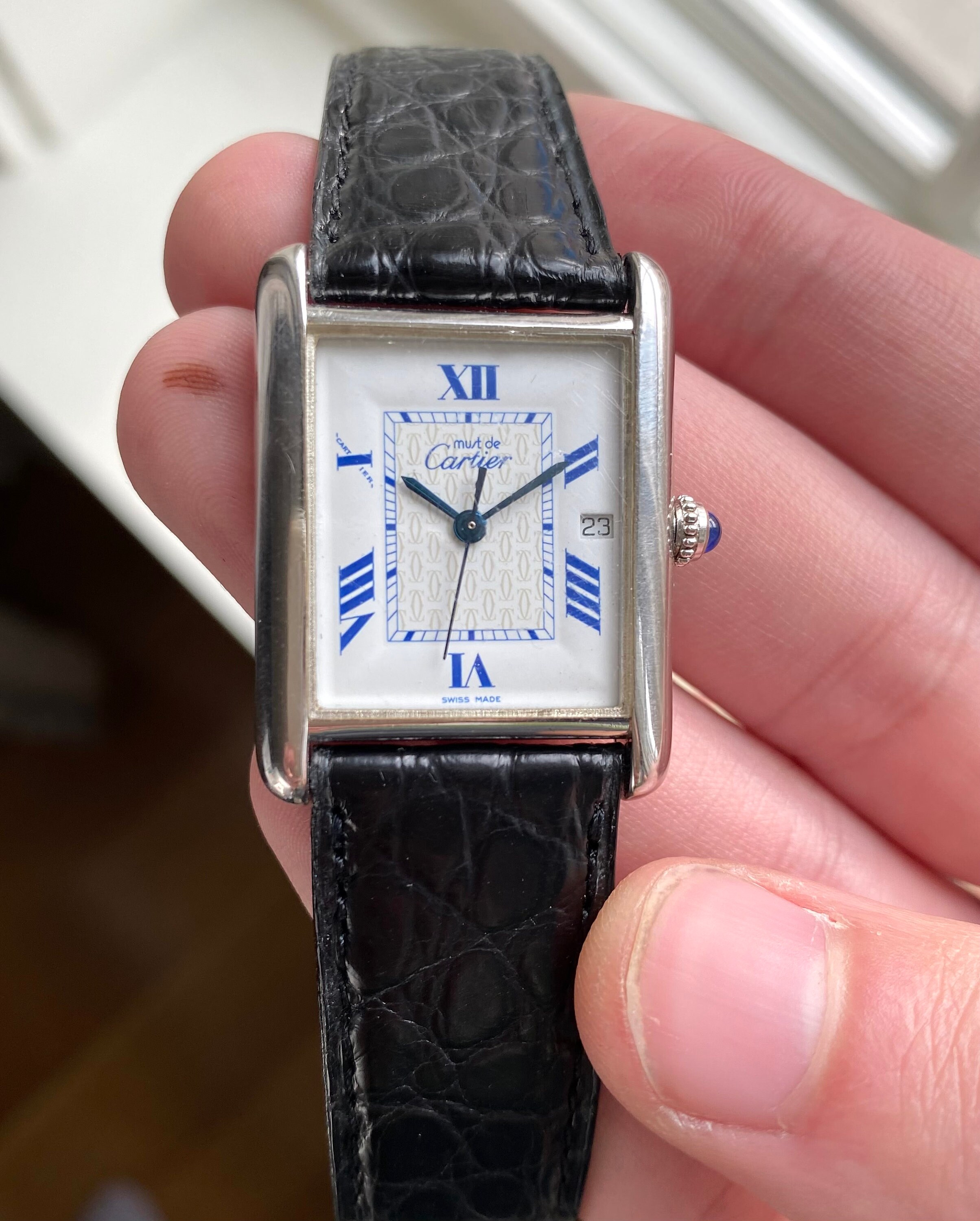 Cartier Tank Ref 2414 White Roman 