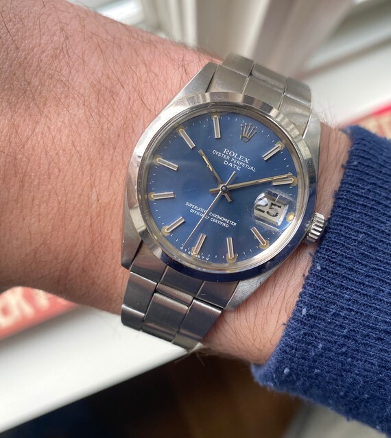 Vintage 70s Rolex Oyster Perpetual Date Ref 1500 Blue Sigma | Etsy Australia