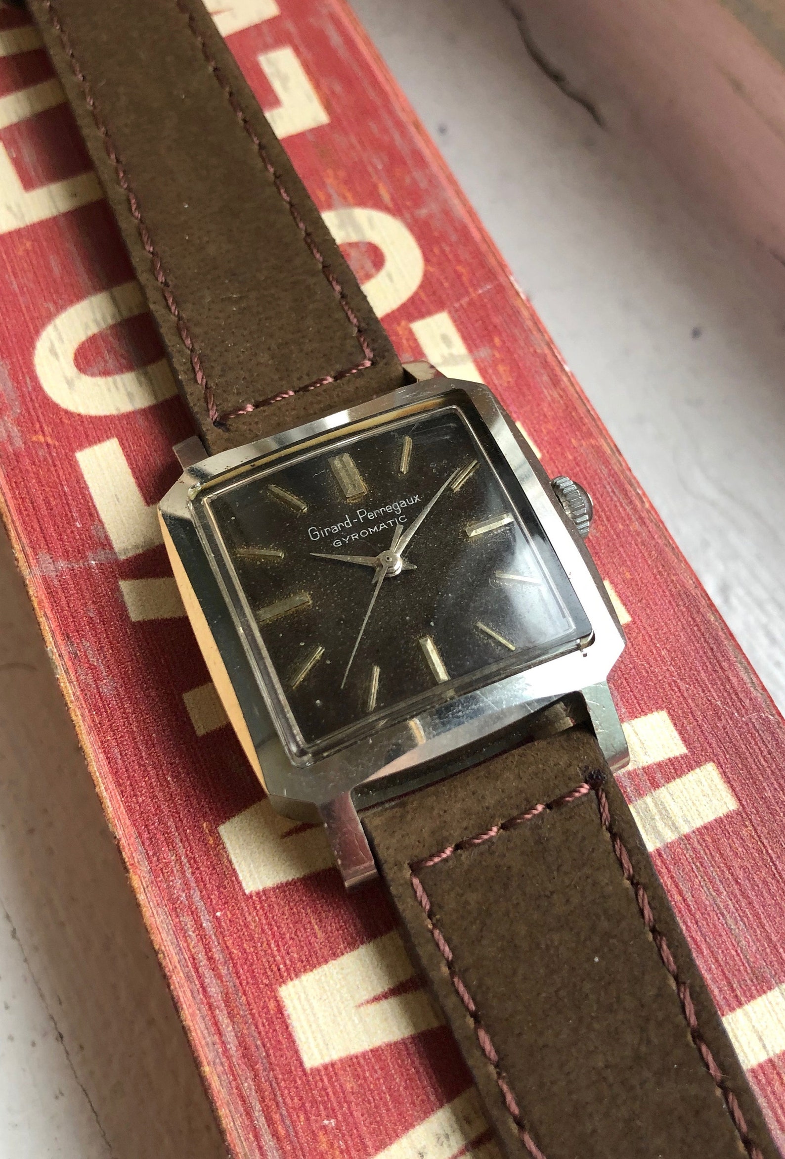 Vintage Girard Perregaux Gyromatic Automatic Steel Square Etsy