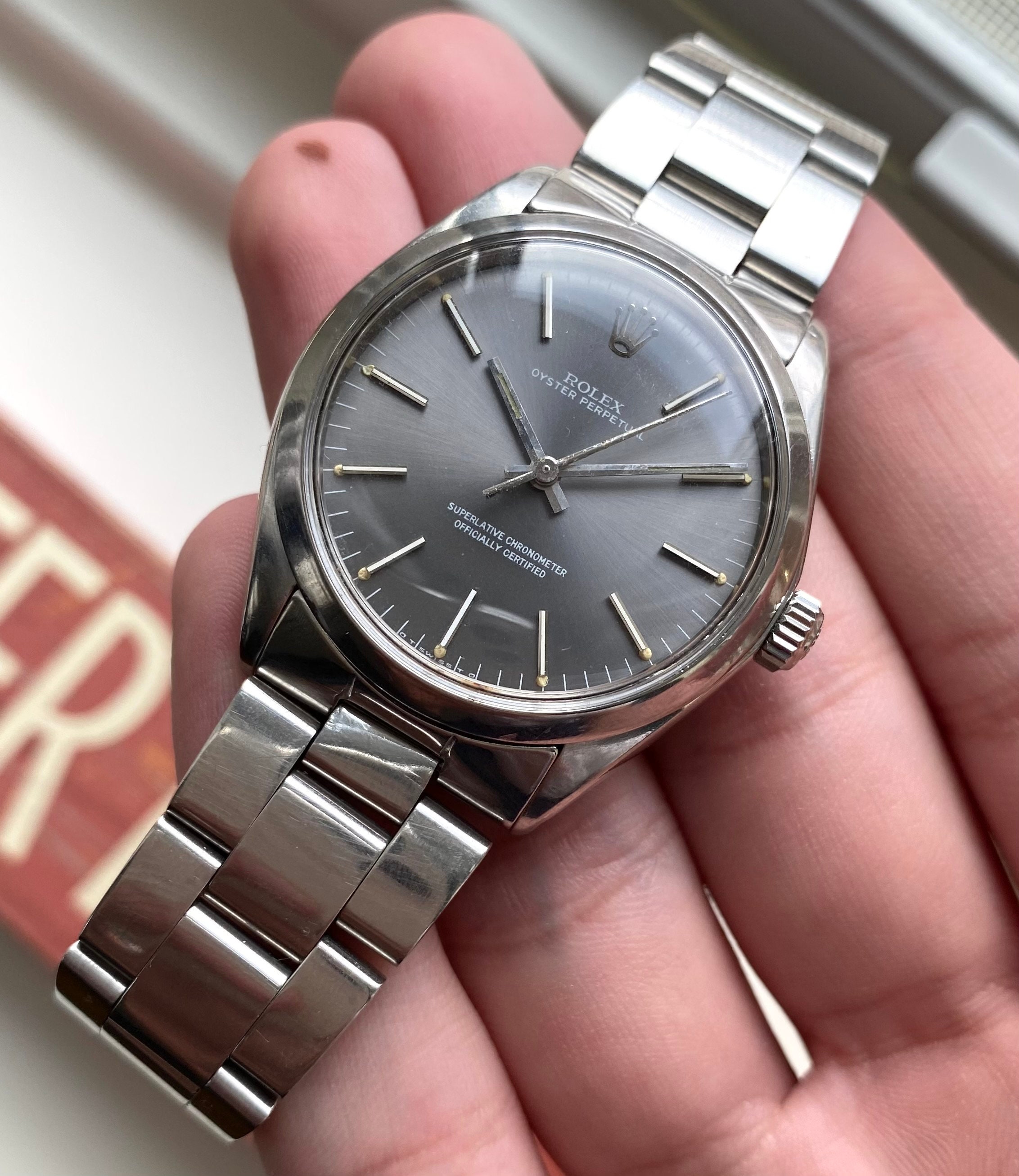 Vintage Rolex Ref 1002 automatische grau Sunburst Sigma | Etsy Österreich