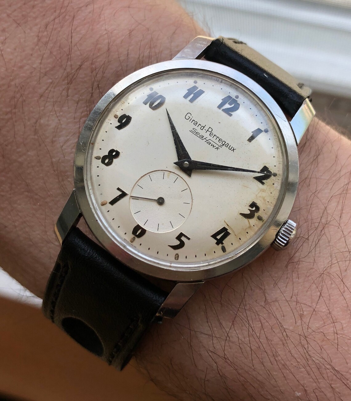 Vintage Girard Perregaux Sea Hawk Automatic Arabic Numeral Etsy