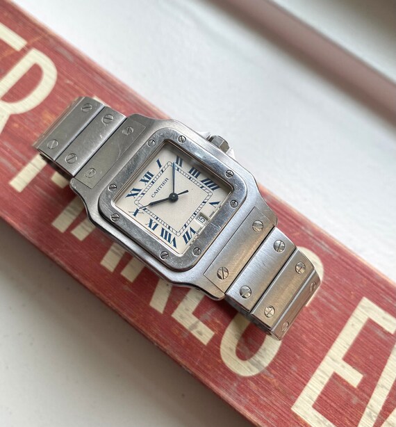 Orologio in acciaio al nero cartier santos anni '80 al | Etsy Italia