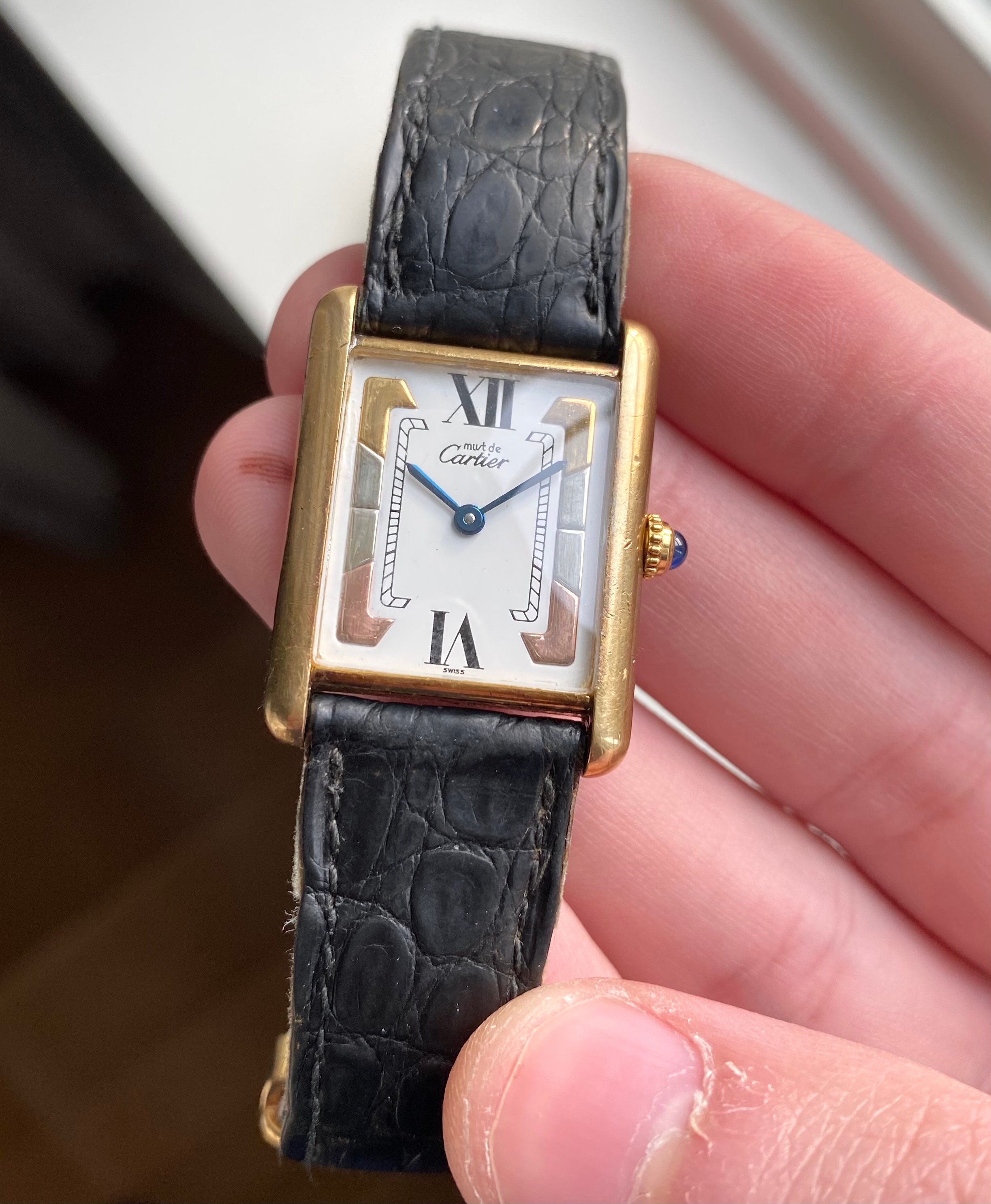Cartier Tank 80s Quartz Tri Tone White 