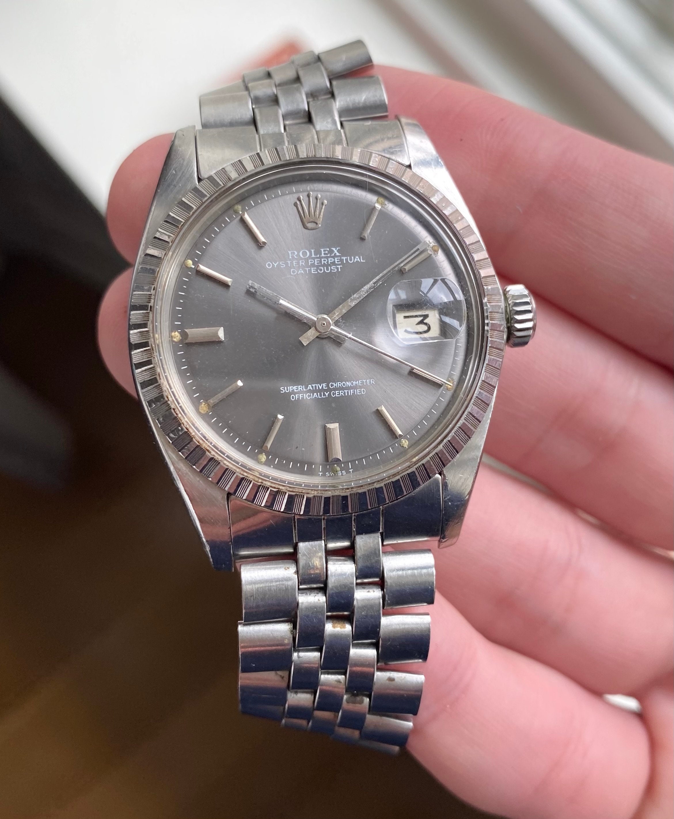 rolex datejust grey dial