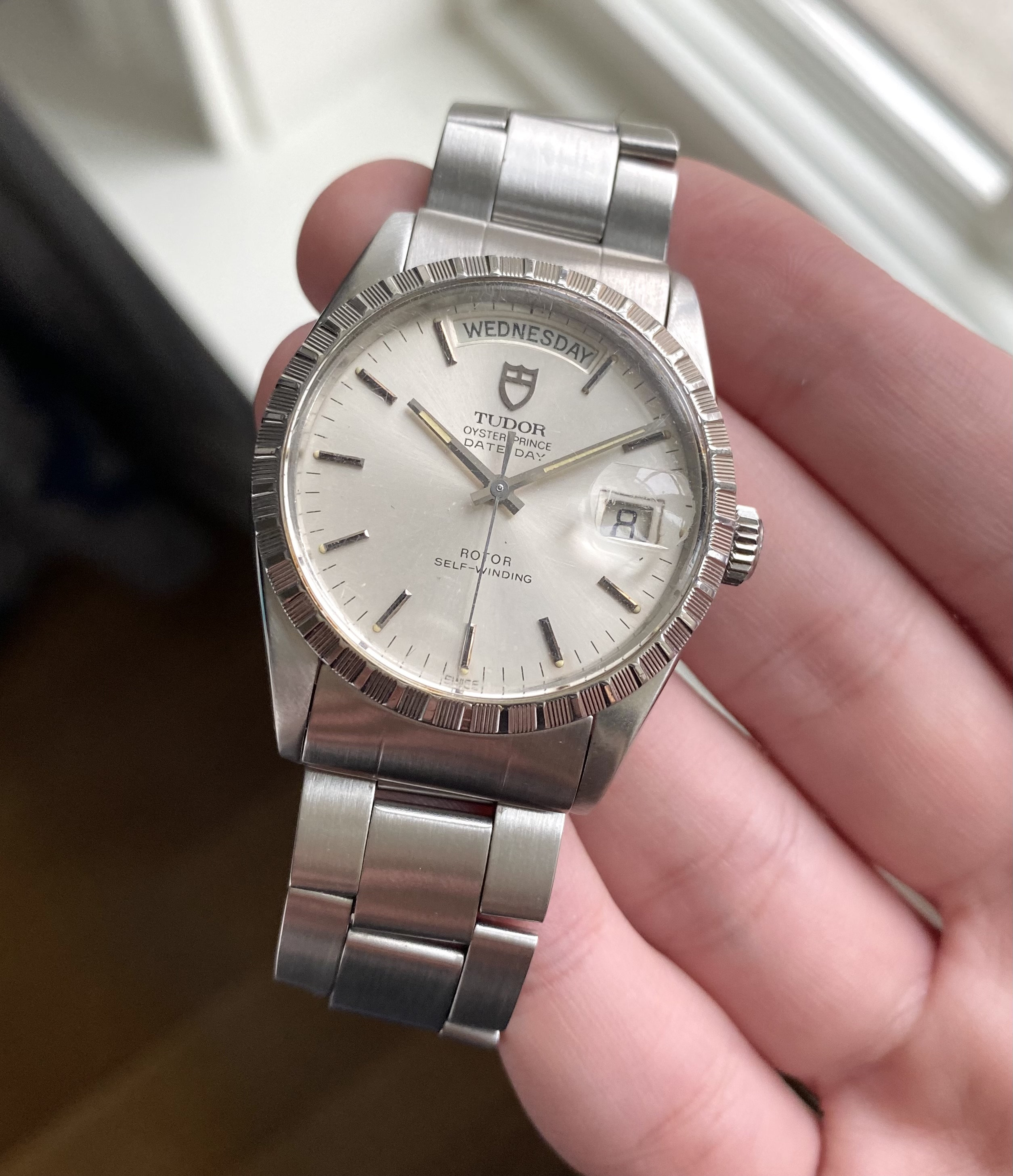 Tudor Oysterprince Date Day Ref 94510 Automatic Silver Dial Quickset
